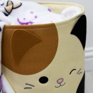 Character World Squishmallows Official Storage Bin | Cam Cat Design, Toy Box Laundry Basket | Organiser For Children's Bedroom, Kids Playroom | 38 x 31 x 31cm Cotton Canvas