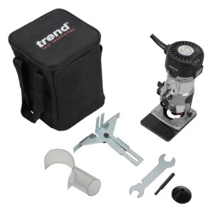 Trend T1 Trim Router with Extended Trim Base, 1/4 Inch Collet, 5.5A, 120V, Compact Trimming Power Tool, U*T1ETS