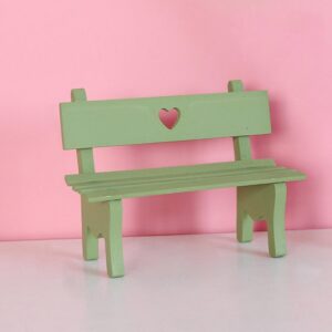 ifundom Miniature Wooden Bench Mini Wooden Bench Outdoor Wood Bench Miniature Furniture Couch Accessories Mini Bench Couch Sofa Wood Furniture Porch Chair Figurine Sofa Bench Miniature Chair