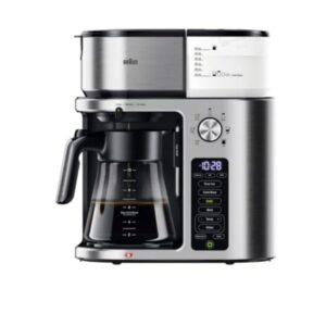 braun multiserve plus 10- cup pod free drip coffee maker, 7 brew sizes/hot & cold brew & hot water for tea, kf9370si