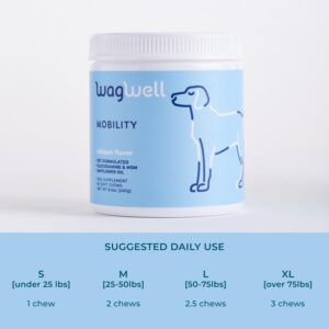 WagWell Mobility Chews & Ahiflower Omega Oil Bundle - Skin, Coat, Hip and Joint Supplement for Dogs