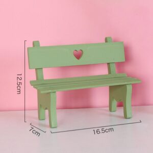 ifundom Miniature Wooden Bench Mini Wooden Bench Outdoor Wood Bench Miniature Furniture Couch Accessories Mini Bench Couch Sofa Wood Furniture Porch Chair Figurine Sofa Bench Miniature Chair