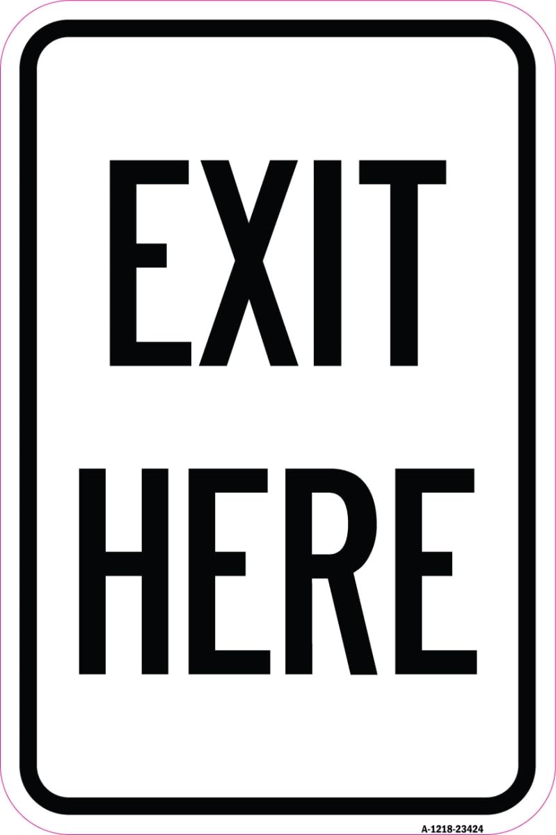 12 x 18 in. Aluminum Sign - Parking Lot Sign Exit Here