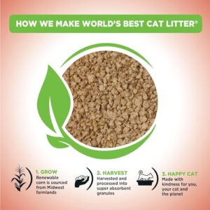 WORLD'S BEST CAT LITTER Poop Fighter Maximum Odor Defense, 15-Pounds - Natural Ingredients, Quick Clumping, Flushable, 99% Dust Free & Made in USA - Long-Lasting Odor Control & Easy Scooping