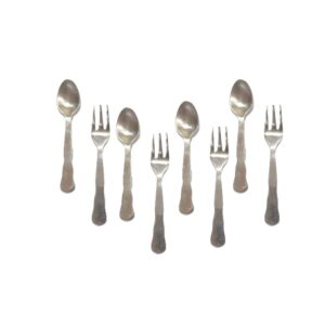 small spoon and fork set stainless steel kitchen cutlery reusable spoons and forks for food sweet dishes and lawa cakes (set of 12pcs)