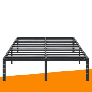 allouncer queen bed frame, heavy duty bed frame queen size, metal platform bed frame queen size with under frame storage space, no box spring needed, noise free, quick & easy to assembly