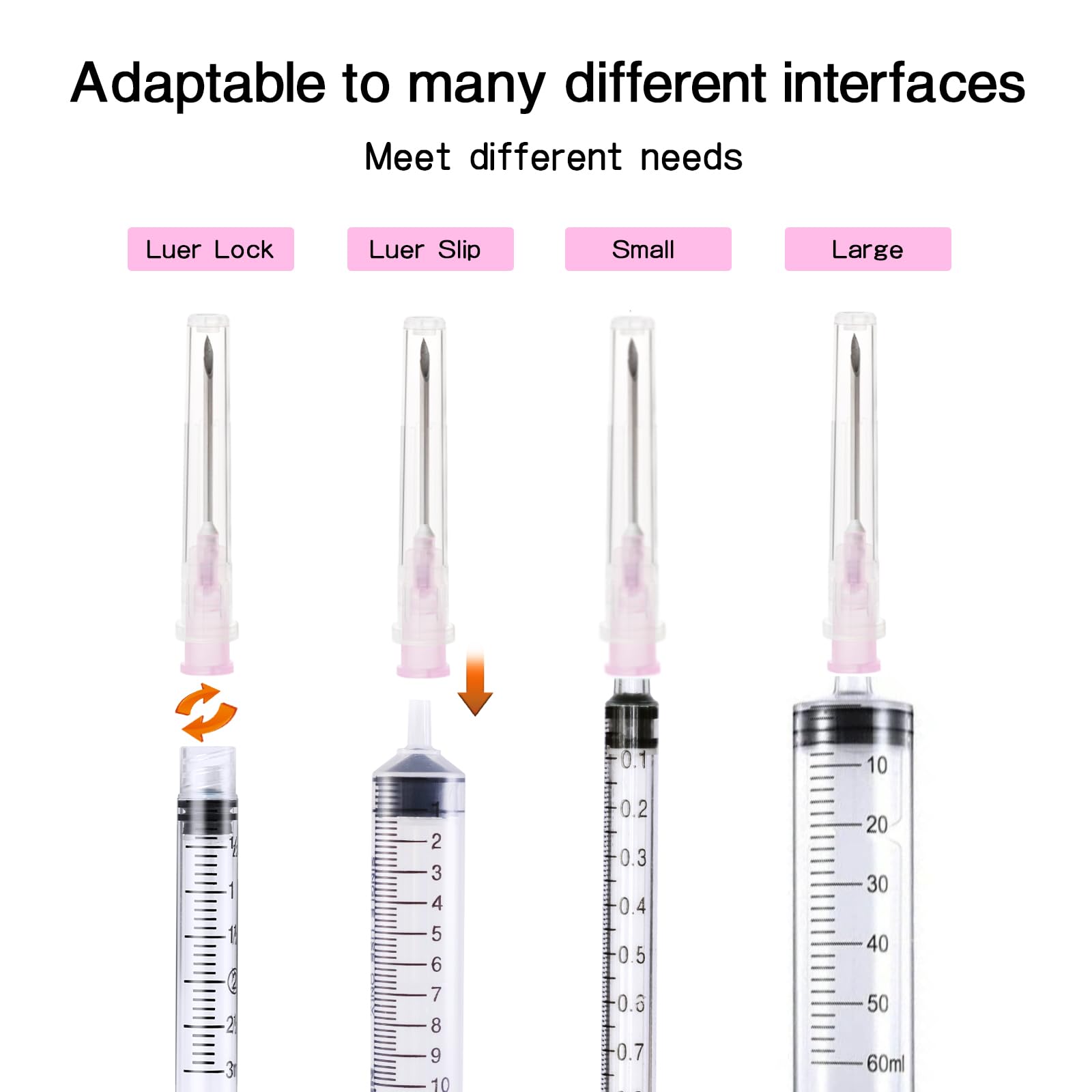 Vitaheal 100 Pack 18 Ga 1 Inch Needle, Luer Lock, Industrial Accessories, Sterile Individual Package for Lab Scientific Measuring, Refilling Inks, Plant and Industry