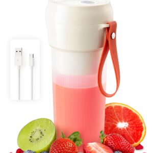 IHOM Portable Blender, Rechargeable Cordless Portable Blender for Shakes and Smoothies,10.5Oz BPA-Free Mini Blender,30 Watts, Single Serve Blender Cup for Kitchen, Gym, Travel, Office (Cream White)