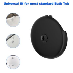 Bathtub Overflow Drain Cover Single Hole 3-1/8", Overflow Face Plate-Bathtub w/Screw for Most Standard Bath Tub Drains (Matte Black