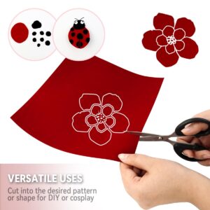 10 PCS Self Adhesive Felt Sheets, 8.3" x 11.8" Velvet Flock Backing Paper Liner Felt Wallpaper for Jewelry Drawer Craft Box Felt Liner (Red)