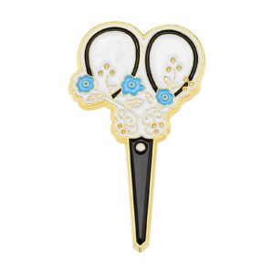 sing f ltd scissors shaped magnetic needle keeper 4.4x2.4cm embroidery needle picker alloy drop glue needle aspirator for sewing embroidery needlework storage