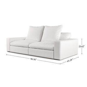 Modular Sectional Sofa Cloud Couch for Living Room, Comfy Cloud Puff Modern Sofa Set, White Oversized Couch Cushion Covers Removable, High-Density Memory Foam