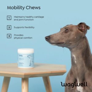 WagWell Mobility Chews & Ahiflower Omega Oil Bundle - Skin, Coat, Hip and Joint Supplement for Dogs