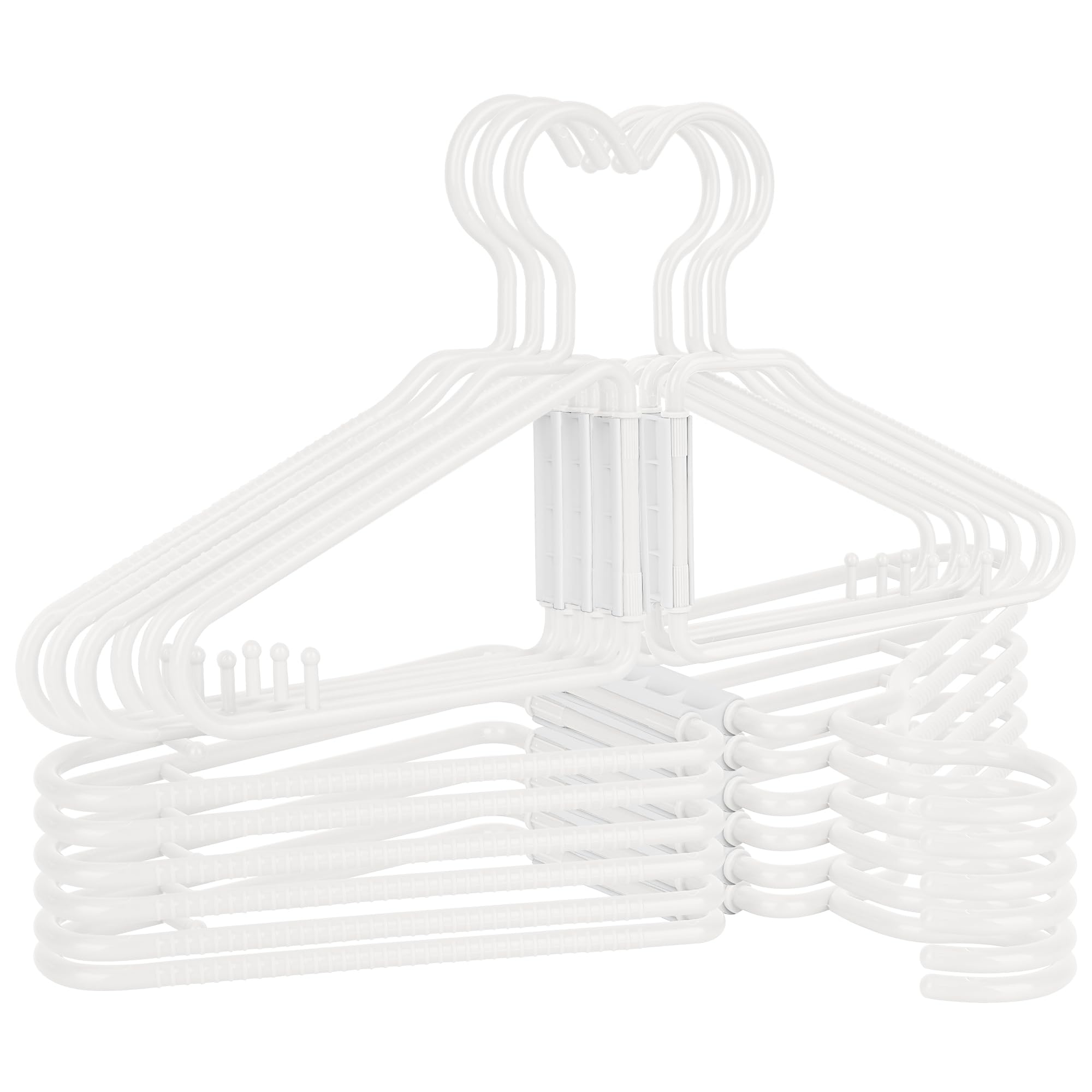 Decanjoins 12pcs Travel Hangers -Portable Folding Clothes Hangers Coat Hangers Travel Accessories Foldable Clothes Drying Rack for Travel Dorms Housing(White)