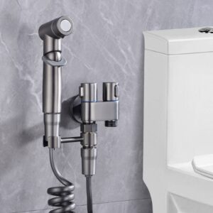 Muloo Brass 3-Way Filling Angle Wall Mount One Into Two Out Water Toilet Faucet Bidet Sprayer for Bathroom Accessories Angle As The Picture Shown