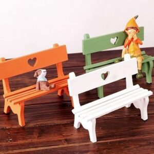 ifundom Miniature Wooden Bench Mini Wooden Bench Outdoor Wood Bench Miniature Furniture Couch Accessories Mini Bench Couch Sofa Wood Furniture Porch Chair Figurine Sofa Bench Miniature Chair