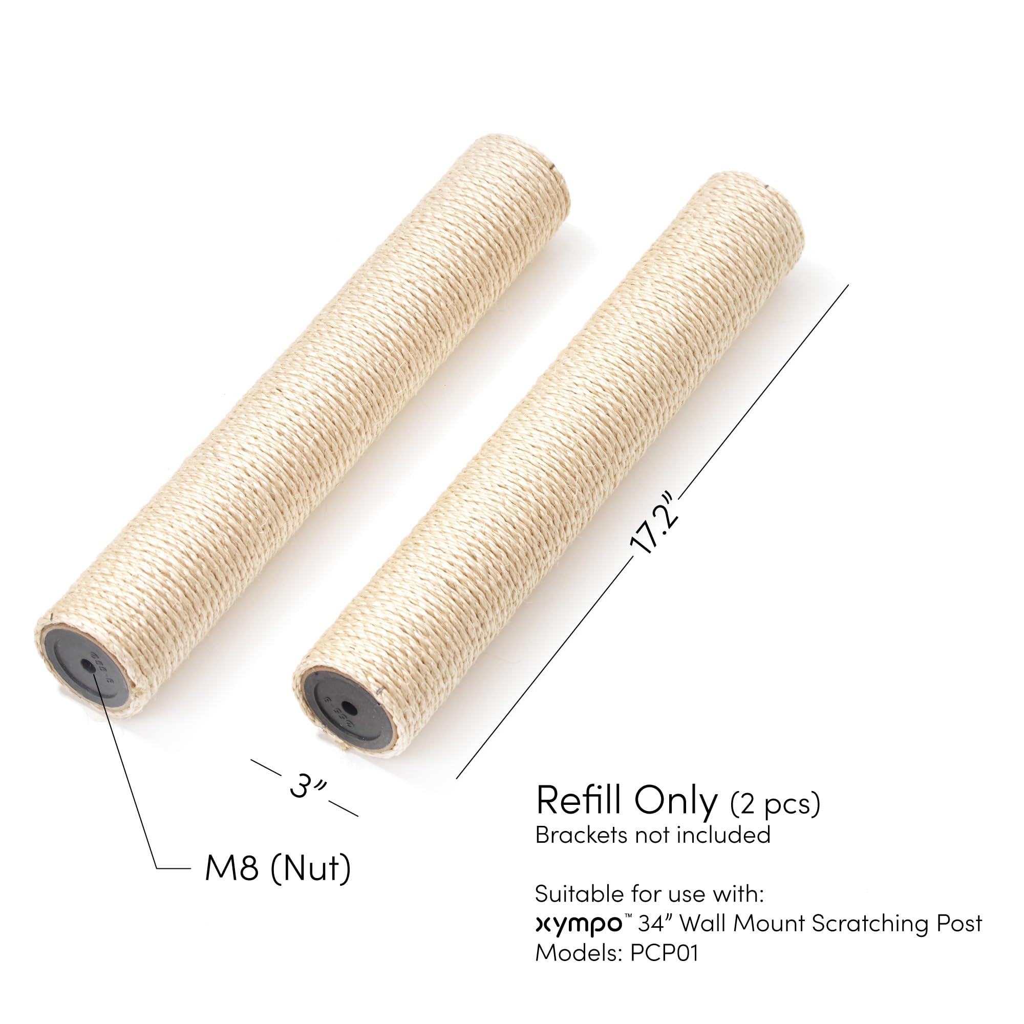 xympo 17" Scratching Post Refill - 2 Pack (Brackets Not Included)