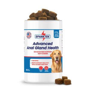 sparktek digestive probiotic health for dog relief soft fiber chews with pumpkin psyllum husk beet pulp developed to support the digestive system and sac gland function for normal bowel movement