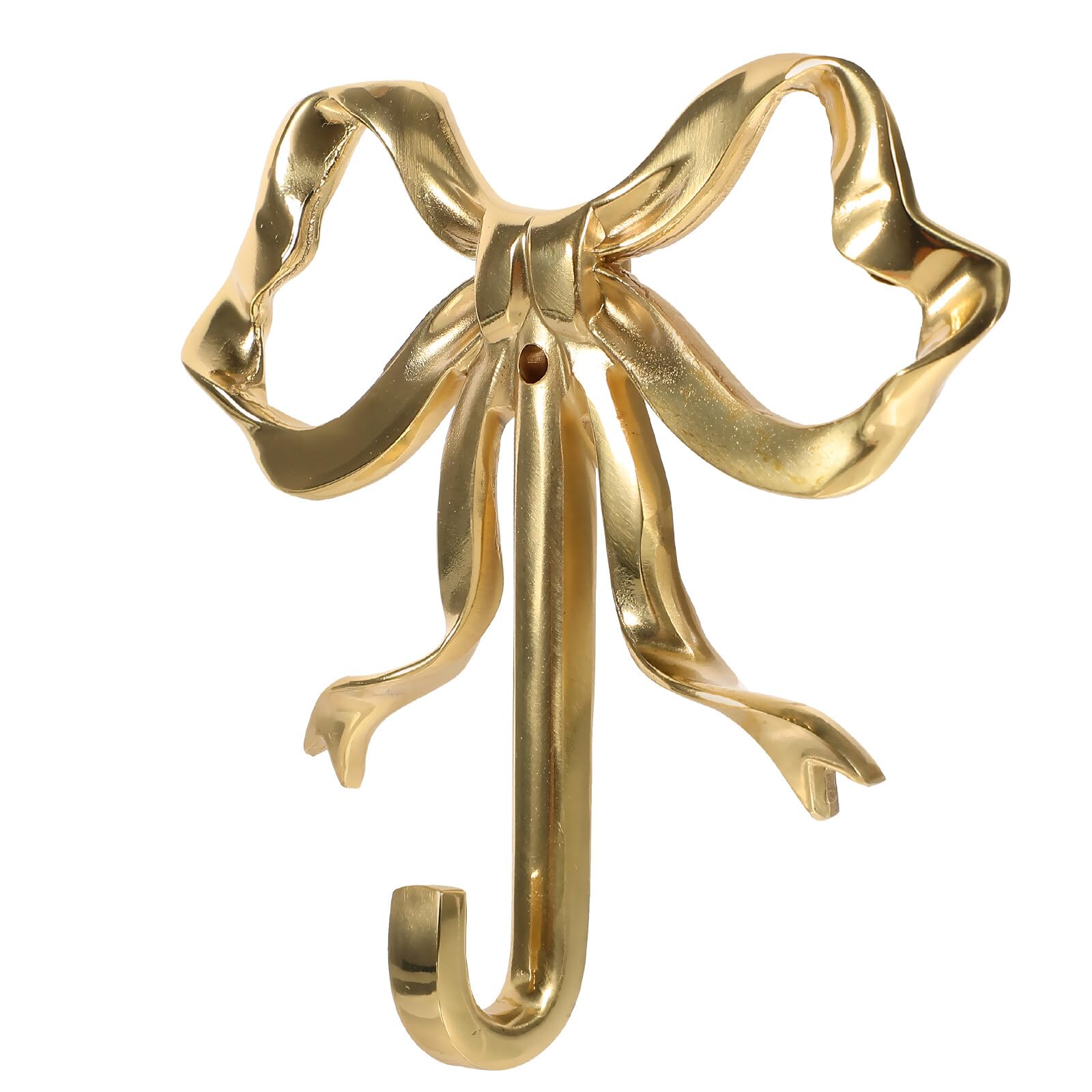 MAGICLULU Golden Bow Shape Hook Retro Bow Wall Hook Large Wall Mounted Bow Coat Hook for Home Kitchen Bathroom Office Small