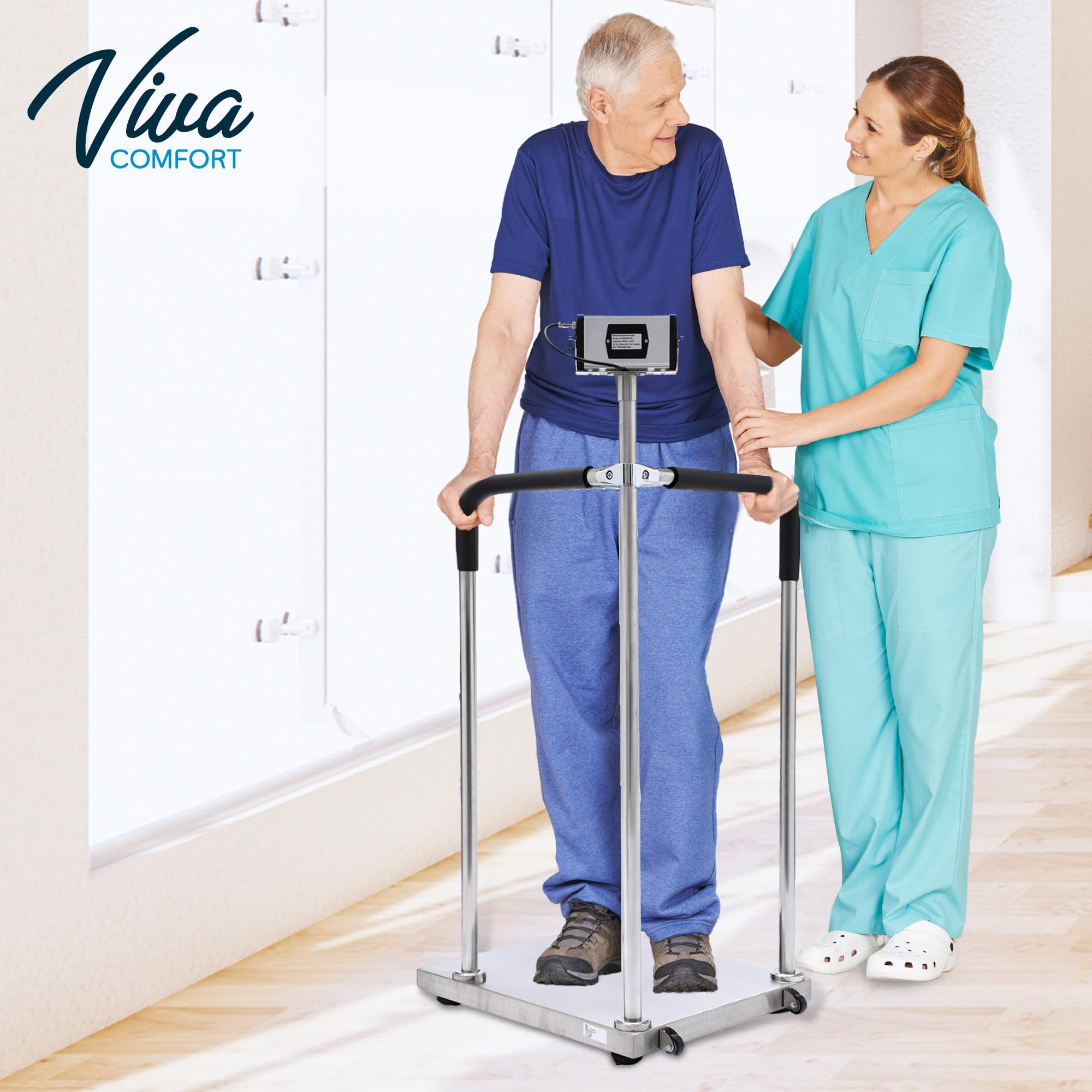 VivaComfort Medical Grade Digital Scale with Handles for Elderly, Bariatric Physician Scales, 660 lb / 300 kg Weight Capacity