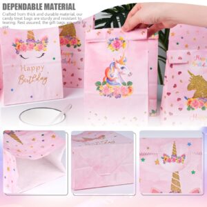 JOHOUSE 36PCS Party Favor Bags, Cute Princess Treat Bags Pink Goodie Bags Paper Gift Bags for Kids Girls Princess Theme Party Birthday Baby Shower