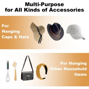 Fikoksol Hat Racks for Baseball Caps, 2Pcs Metal Black Hat Organizer for Baseball Cap, Hat Holder Storage Organizer, Hat Hanger Hanging Cap Hooks Strong Adhesive/Wall Drilled for Door,Bedroom,Closet