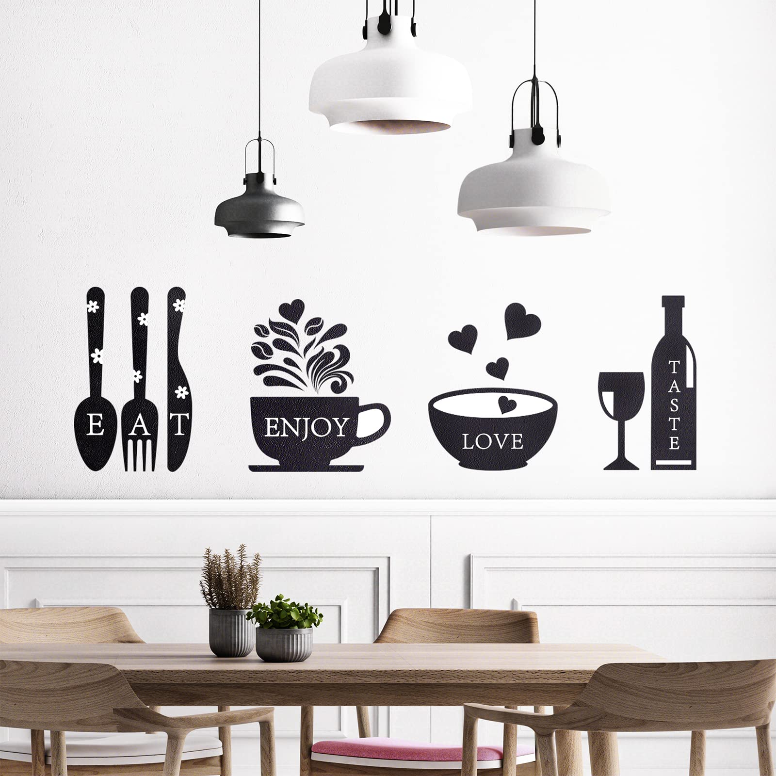 Rotumaty Kitchen Quote Wall Stickers Kitchen Seasoned with Love Wall Decals Wall Art Kitchen Utensil Decorations Wall Decor for Dining Room Home Office School Coffee Shop