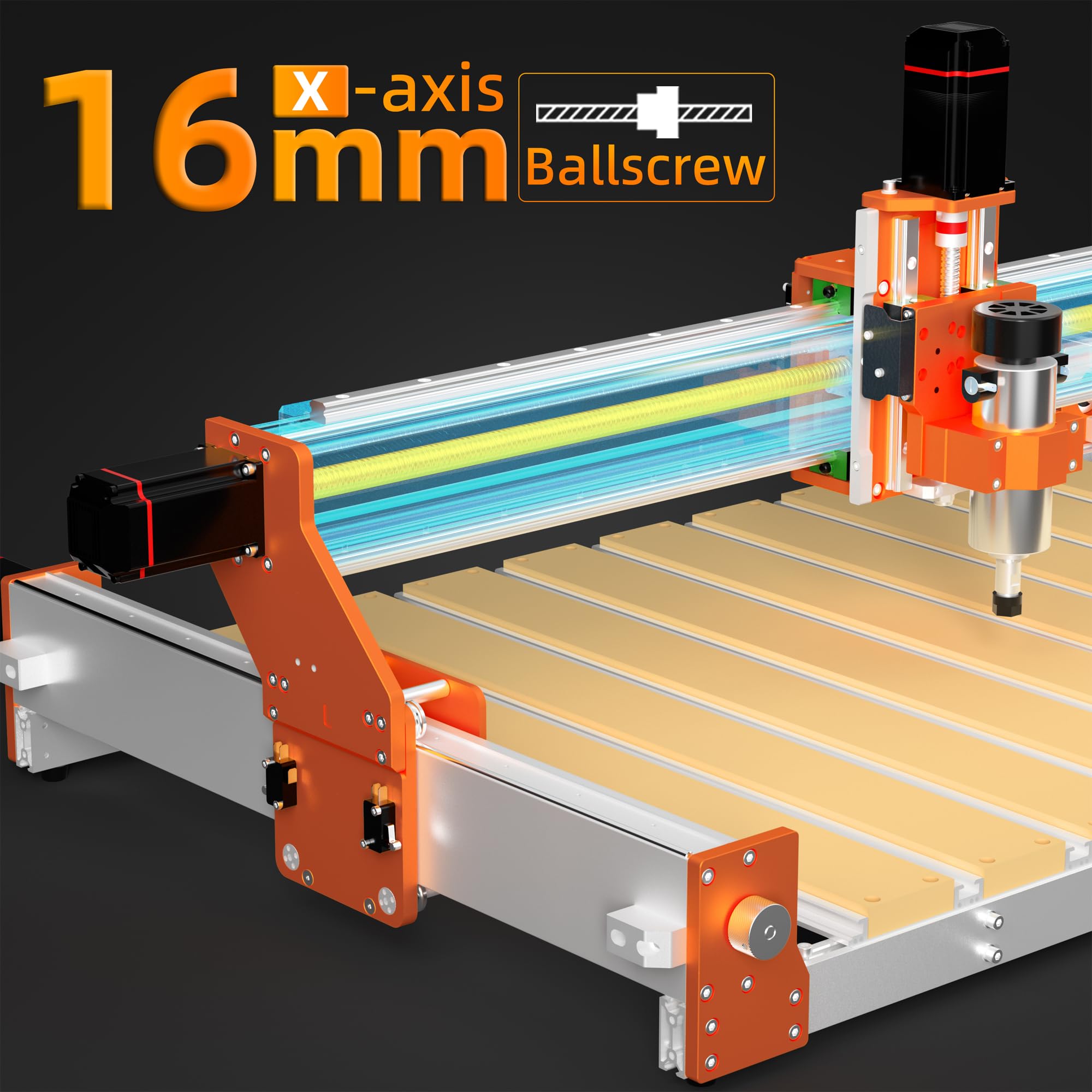 FoxAlien XE-PRO 8040 Extension Kit with Upgraded Hybrid Spoilboard for X-axis, Compatible with XE-PRO CNC Router Machine