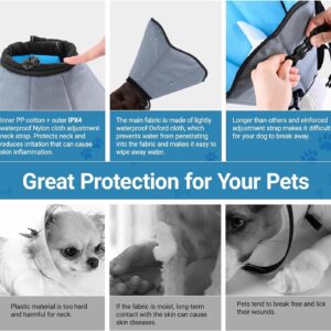 ipetstation Dog Cone Collar for Dogs After Surgery Extra Long, Adjustable Comfy Dog Elizabethan Pet Collar Cone for Large Dogs Anti-Lick Protective Wound (L (Neck Girth: 12.6-17.3in))