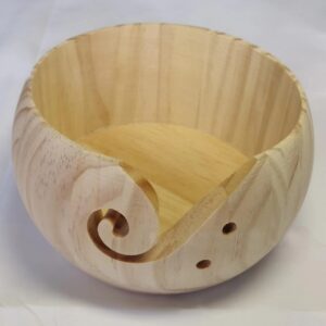 TEMU-SC Wooden Yarn Bowl for Crocheting, Crochet Bowls for Yarn, Knitting Bowl(Without Cover)(Pine Wood)(15 * 8cm)