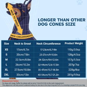 ipetstation Dog Cone Collar for Dogs After Surgery Extra Long, Adjustable Comfy Dog Elizabethan Pet Collar Cone for Large Dogs Anti-Lick Protective Wound (L (Neck Girth: 12.6-17.3in))