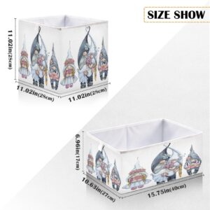 QUGRL Wedding Gnome Valentines Storage Bins Bride and Groom Foldable Storage Basket Fabric Storage Box Organizer for Clothes Toys Books Drawers Under Bed 15.75 x 10.63in