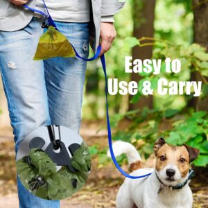 Dog Poop Bag Holder for Leash Dog Waste Bag Carrier Hand Free Walking Accessory Leash Attachment for Dog Poop Bag Dispenser, Durable, Black