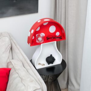 Scandi Bliss Floating Mushroom Shelf: Decorative & Functional Mushroom Wall Decor for Nursery, Bedroom, Living Room, Kitchen & Bathroom, Decorative Mushroom Shelves for a Whimsical Touch