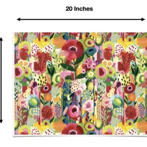 Colors of Rainbow - 20 Sheets - 20 inch x 14.5 inch - Italian Print Tissue Paper for Decoupage Birthday Gift Baskets Boxes Bags (Collage Floral)