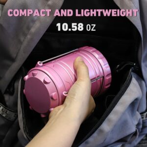 SEAMAGIC 4-Pack LED Pink Camping Lanterns, Essential Emergency Lights for Power Outages, Hiking, Hurricane