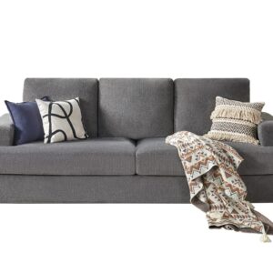 AMERLIFE 97 inch Sofa, Deep Seat Sofa-Contemporary Chenille Sofa Couch, 3 Seater Sofa for Living Room-Oversized Sofa, Grey Comfy Sofa