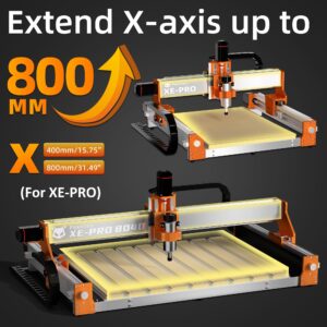 FoxAlien XE-PRO 8040 Extension Kit with Upgraded Hybrid Spoilboard for X-axis, Compatible with XE-PRO CNC Router Machine