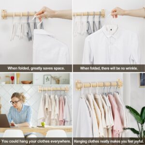 Decanjoins 12pcs Travel Hangers -Portable Folding Clothes Hangers Coat Hangers Travel Accessories Foldable Clothes Drying Rack for Travel Dorms Housing(White)