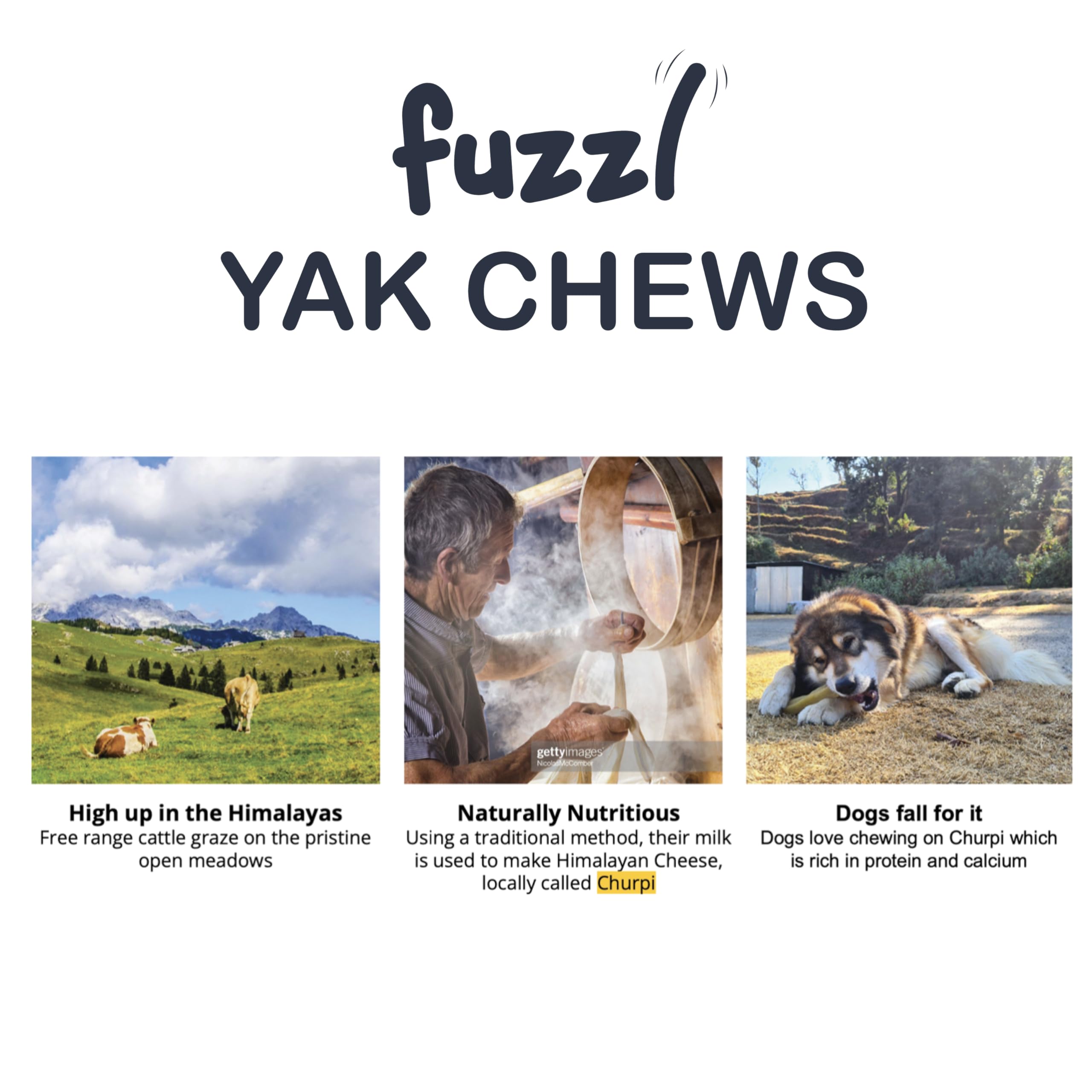 Fuzzl Premium Yak Cheese Himalayan Dog Chews with Superfood Turmeric - 6 Bars Small Natural Dog Treats Milkbone Yak Chews No Hide Dog Food Long Lasting Dog Dental Sticks Milk Chews Cheese Stick