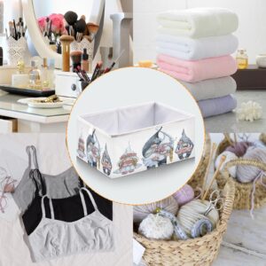 QUGRL Wedding Gnome Valentines Storage Bins Bride and Groom Foldable Storage Basket Fabric Storage Box Organizer for Clothes Toys Books Drawers Under Bed 15.75 x 10.63in