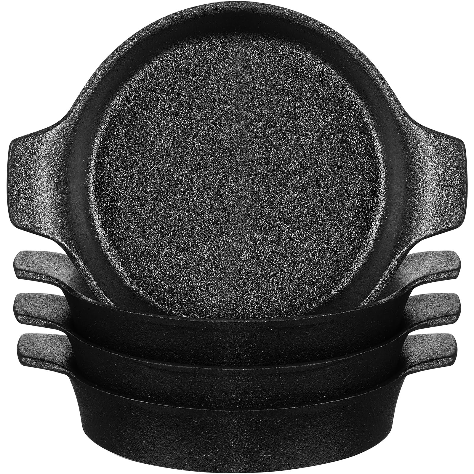 Vesici Mini Skillets for Cookies Cast Iron Ramekins 7.2x5.5x1.18 Cast Iron Pan, Small Cast Iron Pot, Mini Casserole Dish Bakeware Bowl for Serving Cast Iron Cookware Home Restaurant Kitchen(4 Pcs)