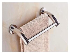 towel racks simple shelf, double rail wall mounted towel shelf stainless steel bath towel holder hand towel hanging rail for kitchen or bathroom-50cm/70cm (color : 40cm)