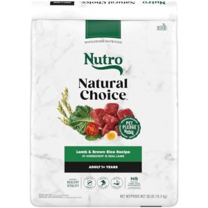 nutro natural choice adult dry dog food, lamb and brown rice recipe, 36 lb. bag