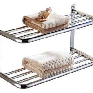 Towel Racks Towel Shelfs,Towel Shelf Towel Rack Bath Double Towel Shelves Holder 57Cm Towel Row Wall Mounted Towel Rail Bar Hotel Rail Shelf Storage Holder for Bathroom Kitchen/67Cm (Color : 57cm)