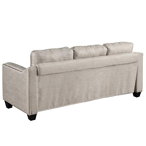 3Pieses Mid-Century Modern Sofa Sets Linen Fabric Tufted Back Sofa&Couch Include 3 Seaters Couch, Loveseat and Armchair with Rivets Rivets for Home Apartment Office Living Room