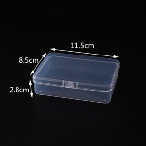 ccHuDE 6 Pcs Mini Plastic Storage Containers Clear Rectangle Boxes Small Empty Cases Transparent Beads Organizer Container with Lid for Collecting Small Items 8.5 x 6.1 x 2.5cm