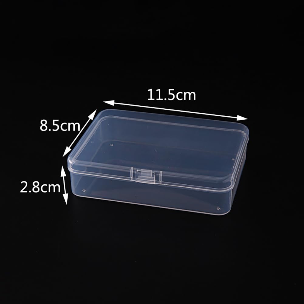 ccHuDE 6 Pcs Mini Plastic Storage Containers Clear Rectangle Boxes Small Empty Cases Transparent Beads Organizer Container with Lid for Collecting Small Items 8.5 x 6.1 x 2.5cm