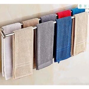 Towel Racks Simple Shelf, Double Rail Wall Mounted Towel Shelf Stainless Steel Bath Towel Holder Hand Towel Hanging Rail for Kitchen Or Bathroom-50Cm/70cm (Color : 40cm)