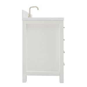 ARIEL Bristol 42 in. Right Offset Single Oval Sink Bathroom Vanity with Carrara White Quartz Countertop 1.5 Edge in White